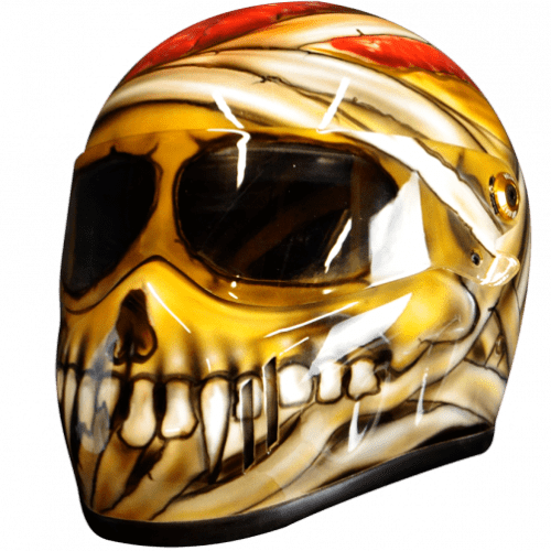 Custom Airbrushed Helmet in Metallica Skull design