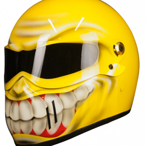 Custom Airbrushed Helmet in Yellow Grinster style